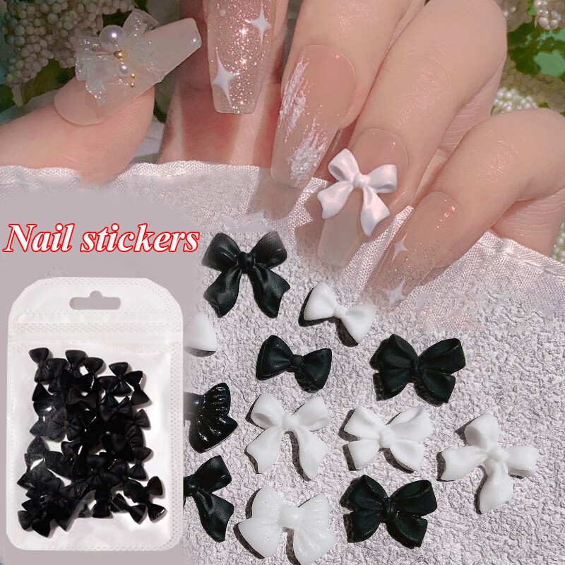 3D Bow Butterfly Nail Art Stickers Charms Decorations Cute Mixed Style Manicure
