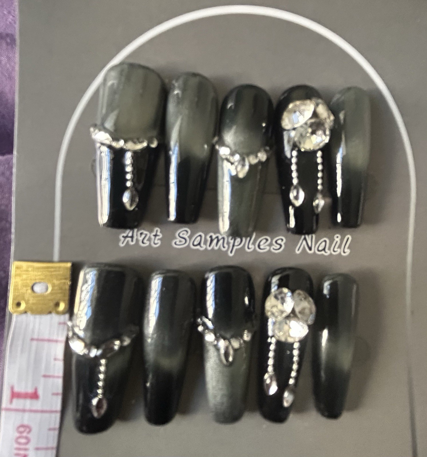 Acrylic Press-On Nails Cats eye