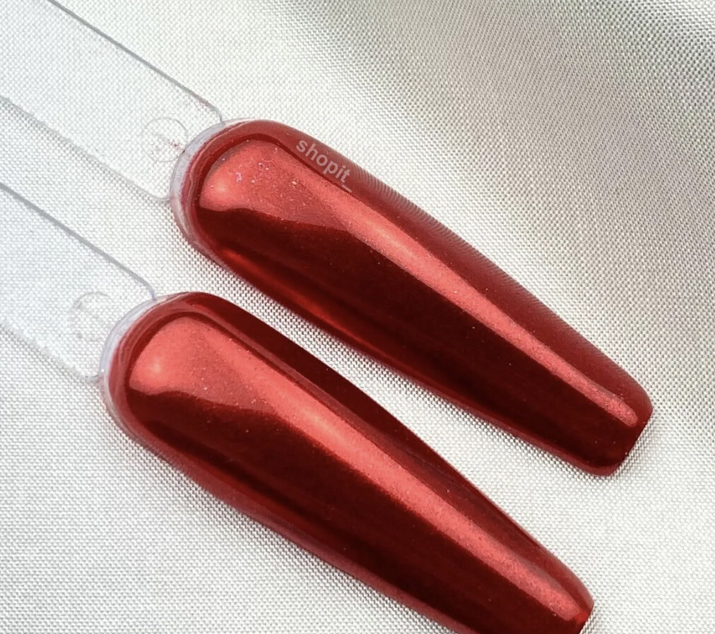 Red Mirror Powder Chrome Pigment Nail Art Christmas Mermaid Gel Polish Varnish