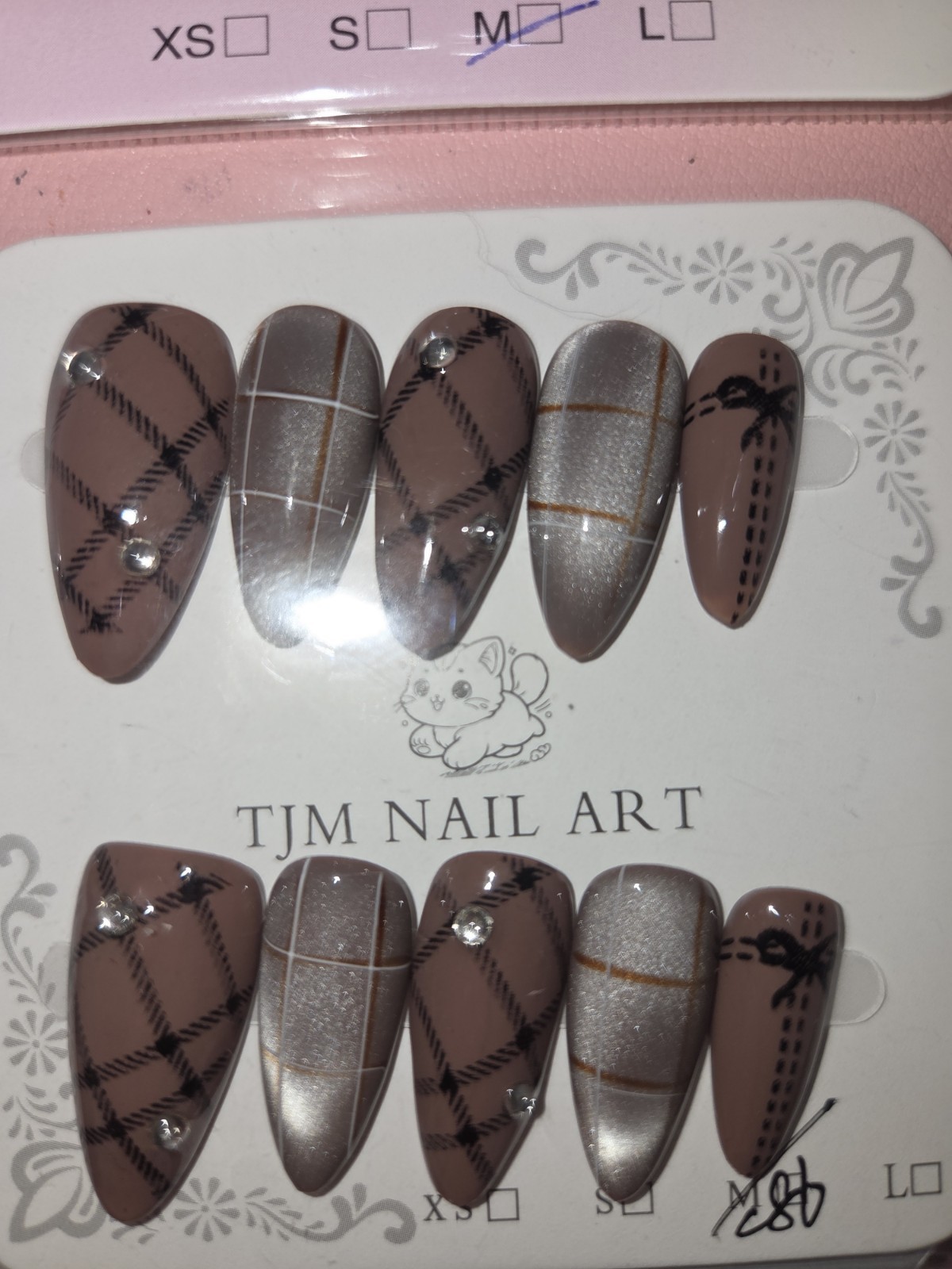 Press On Nails Handmade Medium Short Almonds Bundle Of 10 Each Owe Color Theme