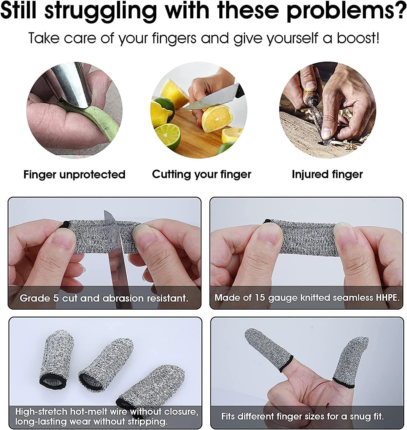 40 Pcs Cut Resistant Finger Cots Protectors Thumb Protectors for Garden Kitchen
