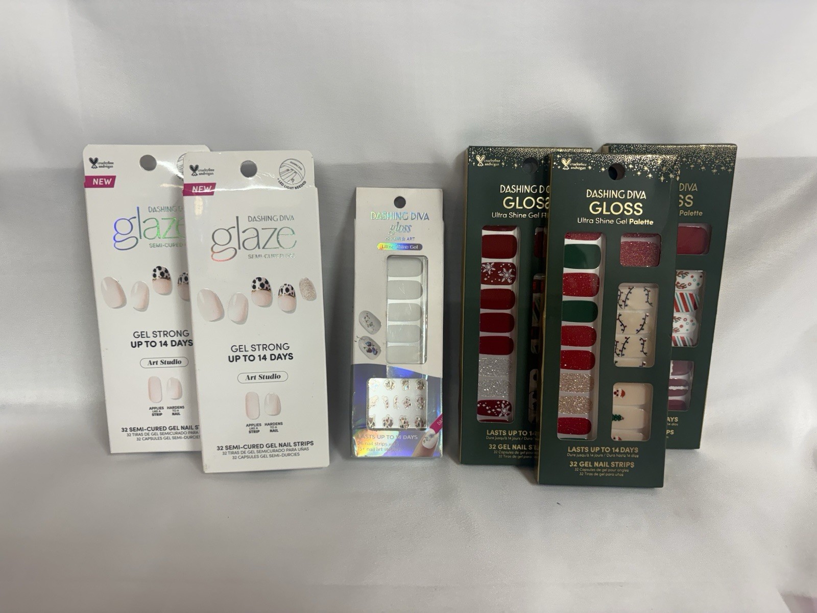 6 Pack Dashing Diva Nail Strips bundle & Glaze NailStrips Kit