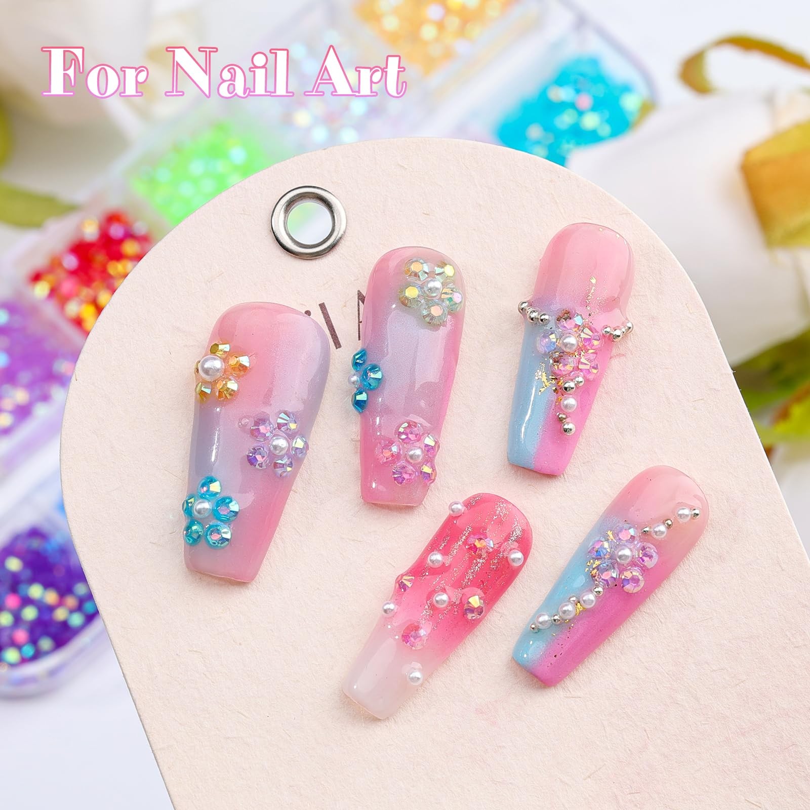 6 Boxes Resin Rhinestones for Bedazzling Kit, 3Mm Mixed-Color Jelly Clear AB Rhi