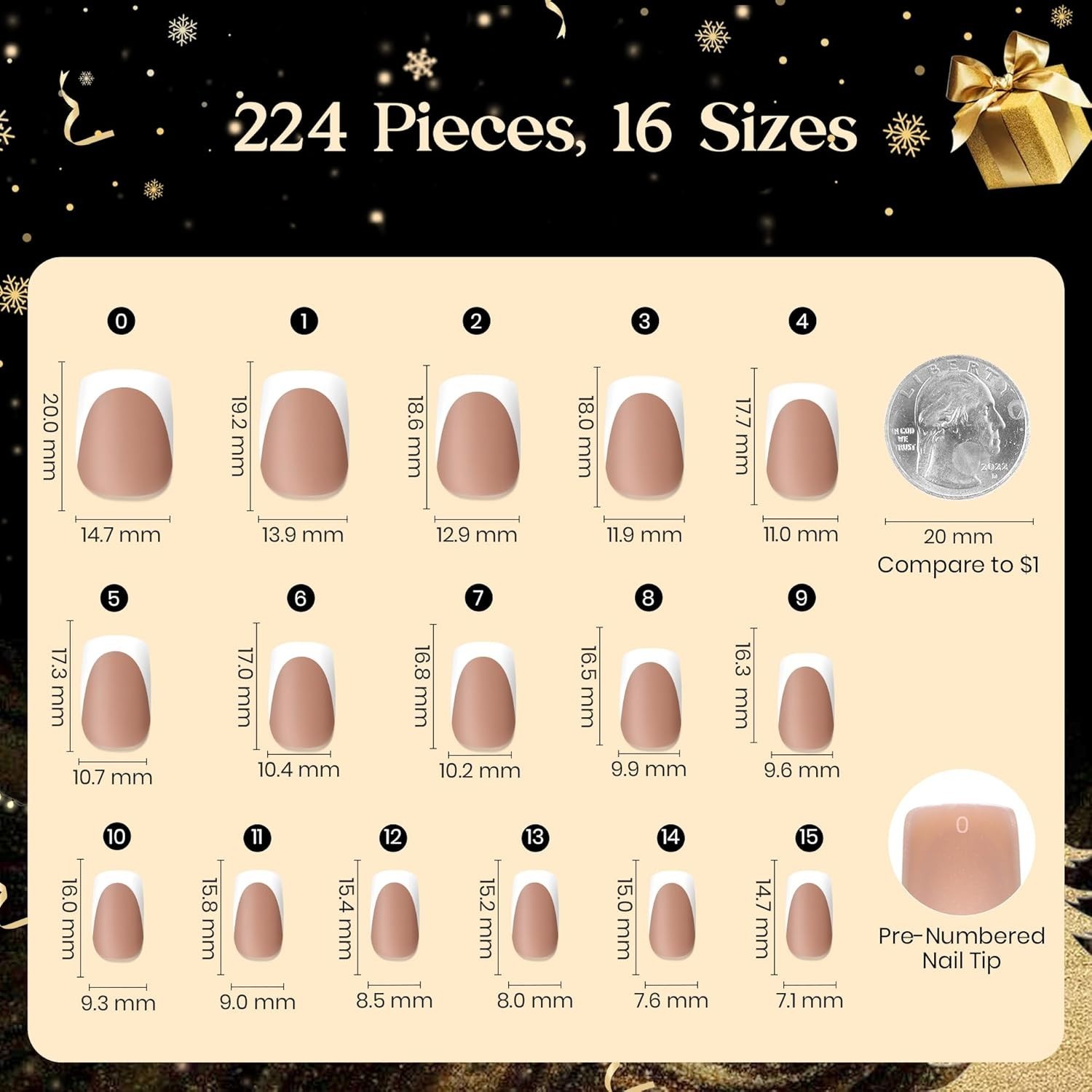 Long-Lasting 224 Pcs French Tip Fake Nails – 30+ Days Wear for Effortless Style