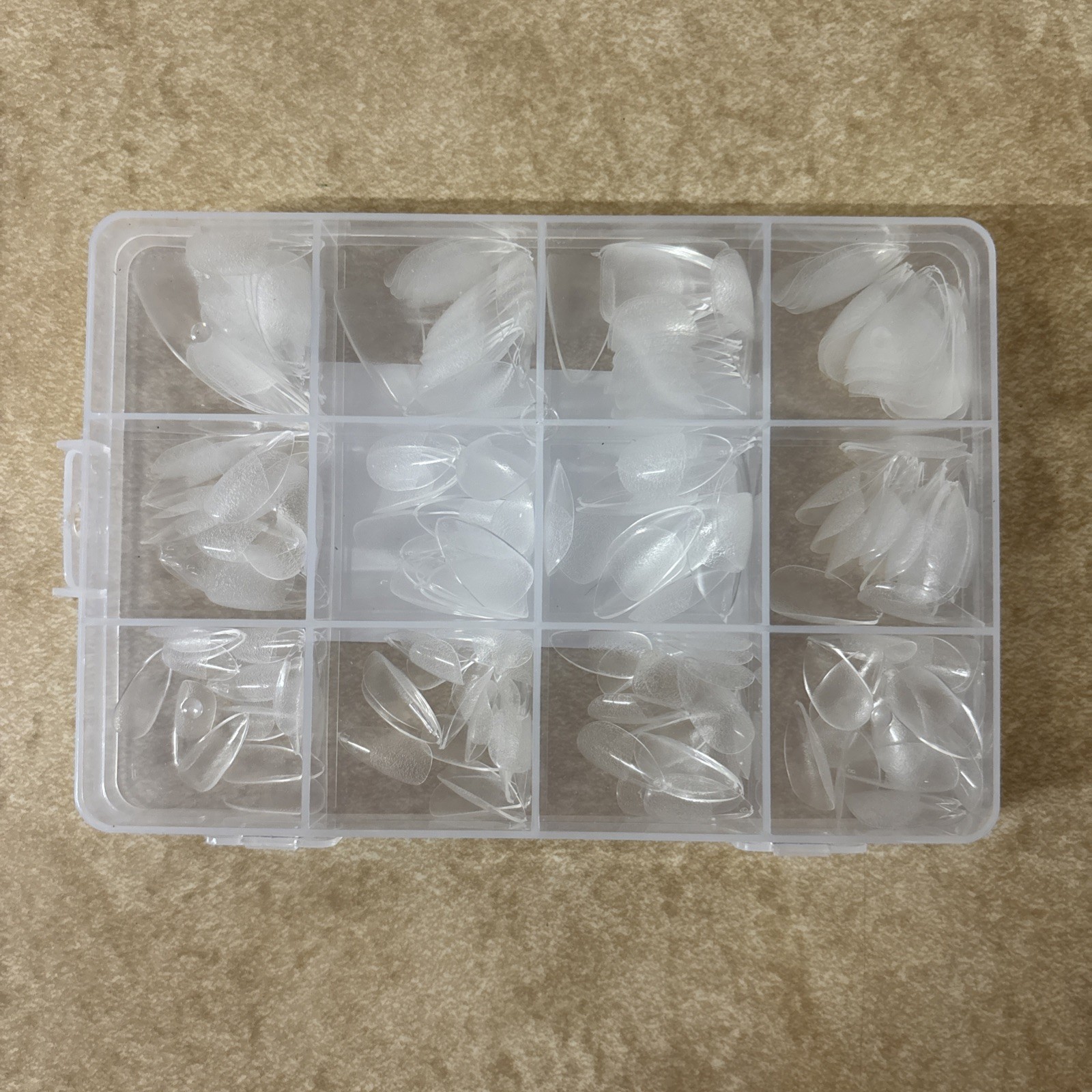Misssix Extra Short Almond Gel Nail Tips Kit, 216Pcs Pre Etched Clear