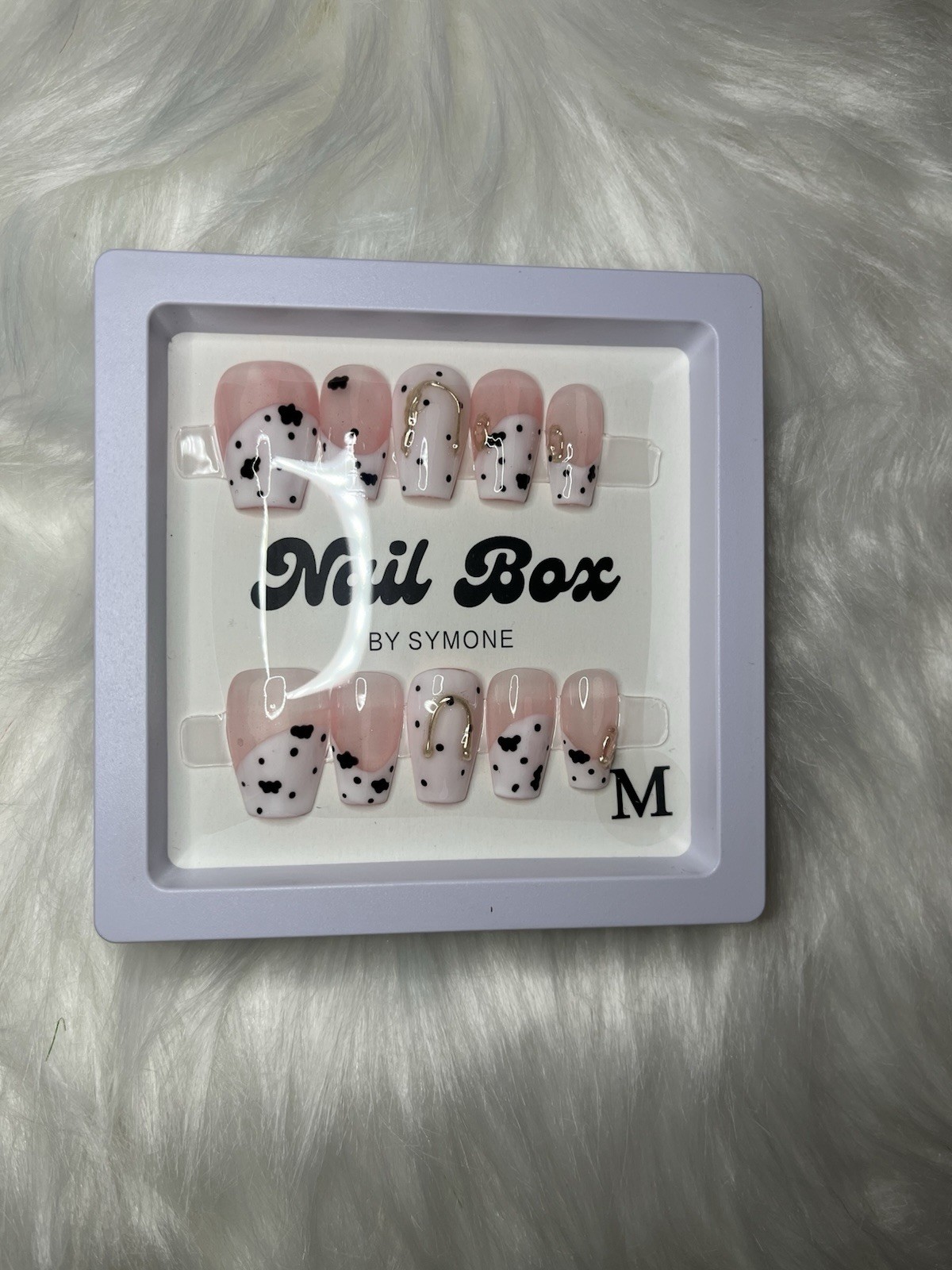 “Cow Print” Press On Nails Handmade
