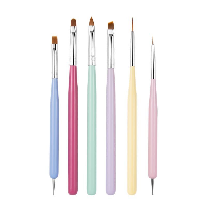 6 PCS Nail Art Brushes Set, Nail Painting Brushes Nail Art Liner H – 6PCS