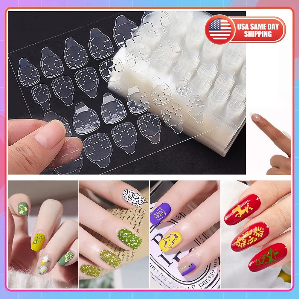 Double-Sided Nail Glue Tape Sticker Adhesive Tabs for Press on Nails Waterproof