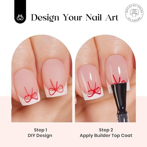 Beetles French Tip Press On Nail Kit Short Square 150 Pcs Pink