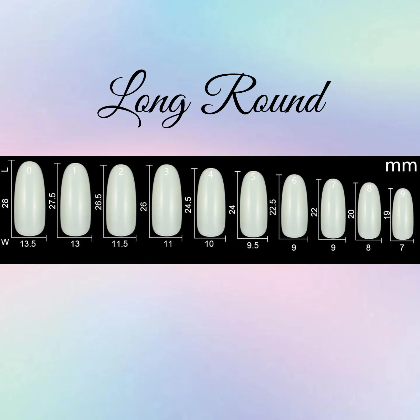 Rainbow Bears and Holo Aurora Press-On Nail Set – Long Round (Size 0-8)
