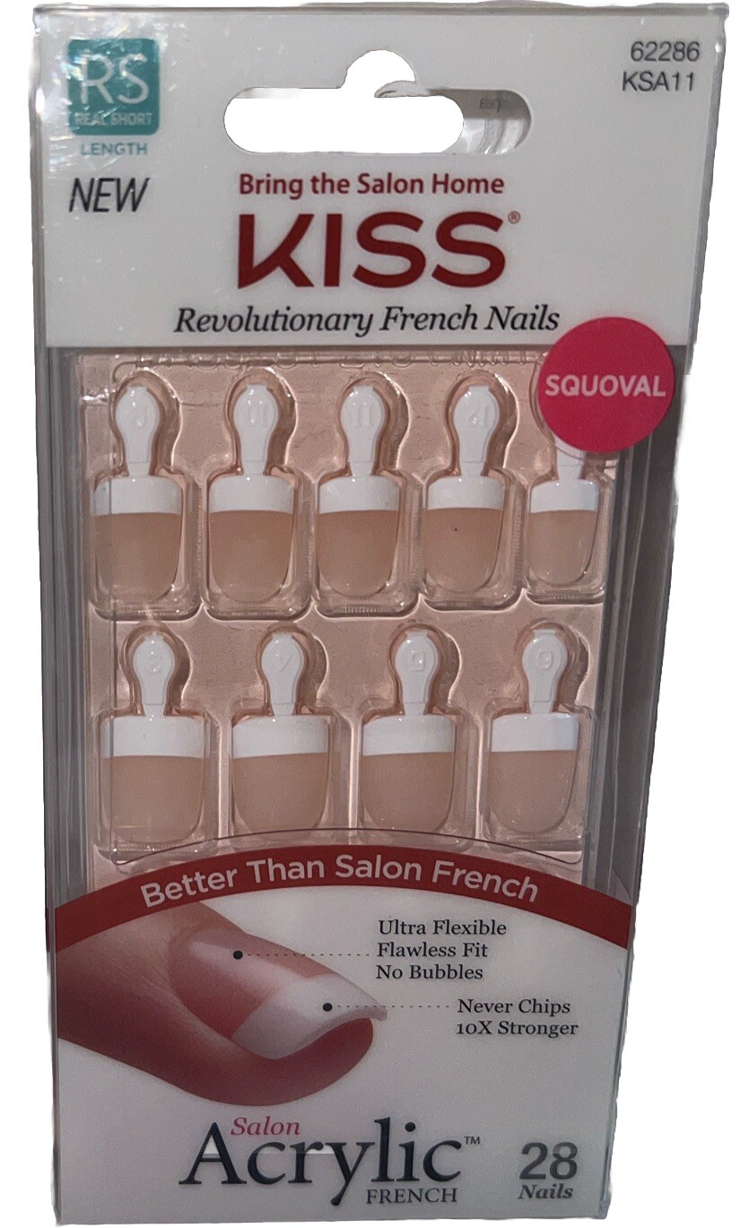 KISS Acrylic French 28 REAL SMALL Nails #62286 (New See Description & Photos)