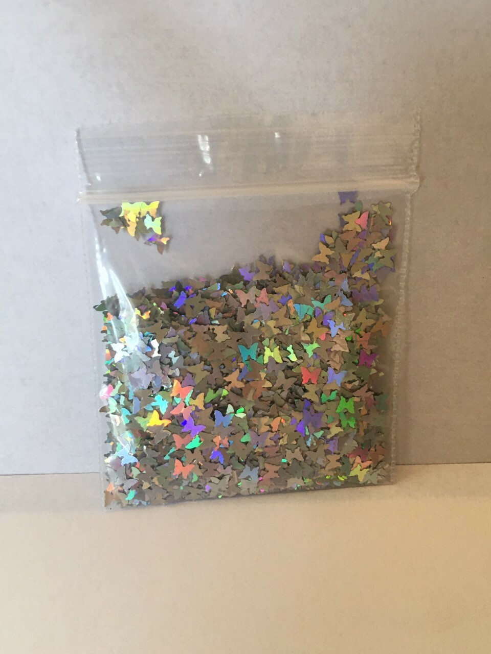 Solvent Resistant BUTTERFLY shape Glitter (Silver) Nail Art Face Crafts 1tsp US