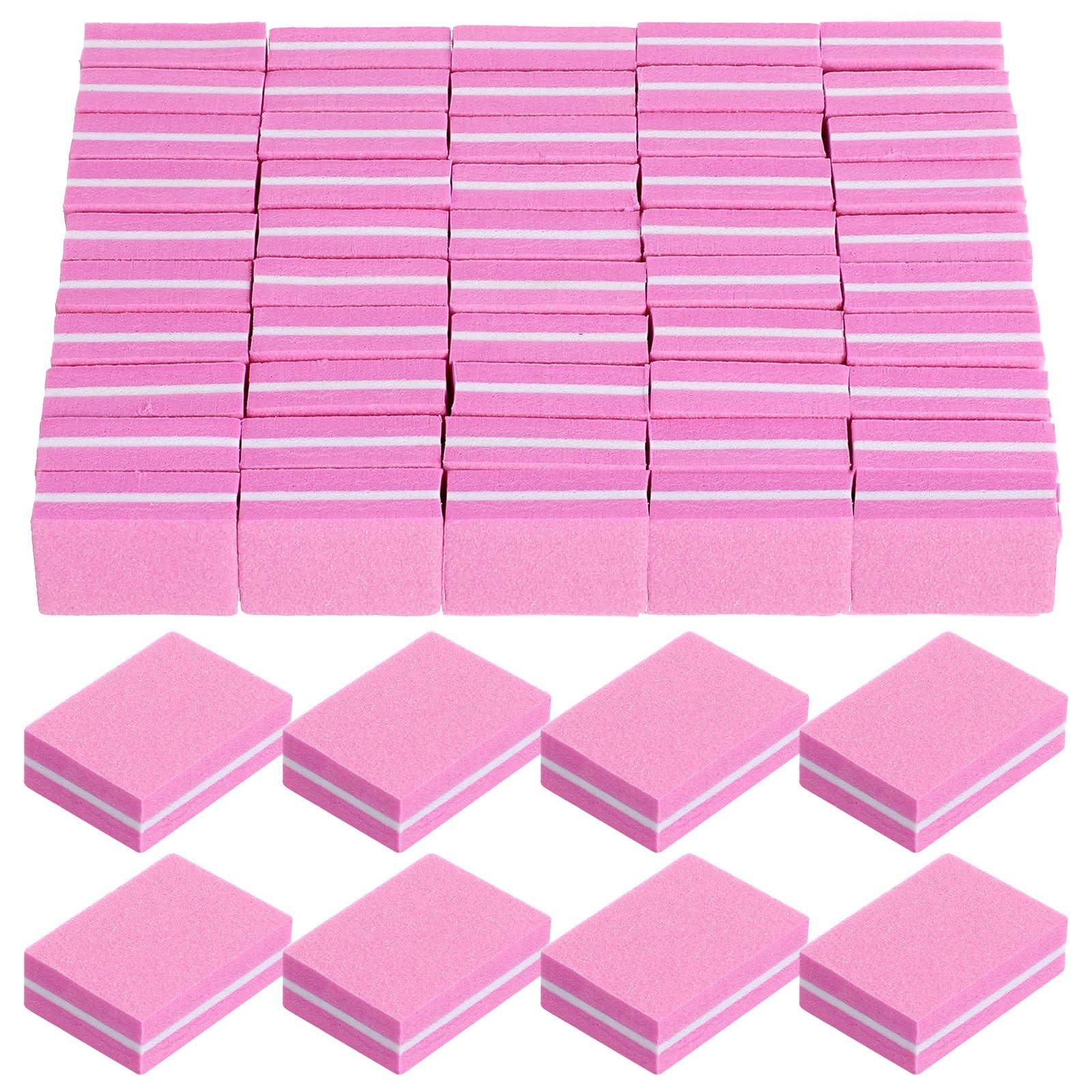 400 Mini Nail Buffers – 100/180 Grit Buffing Blocks for Acrylic & Natural Nails