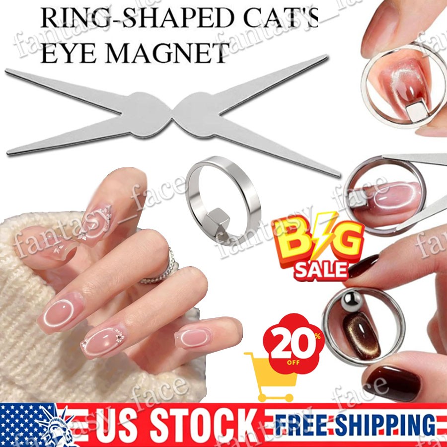Double-head French Nail Art Magnet Set 3D Strong Cat Eye Magnet Nail Art Gel Pol