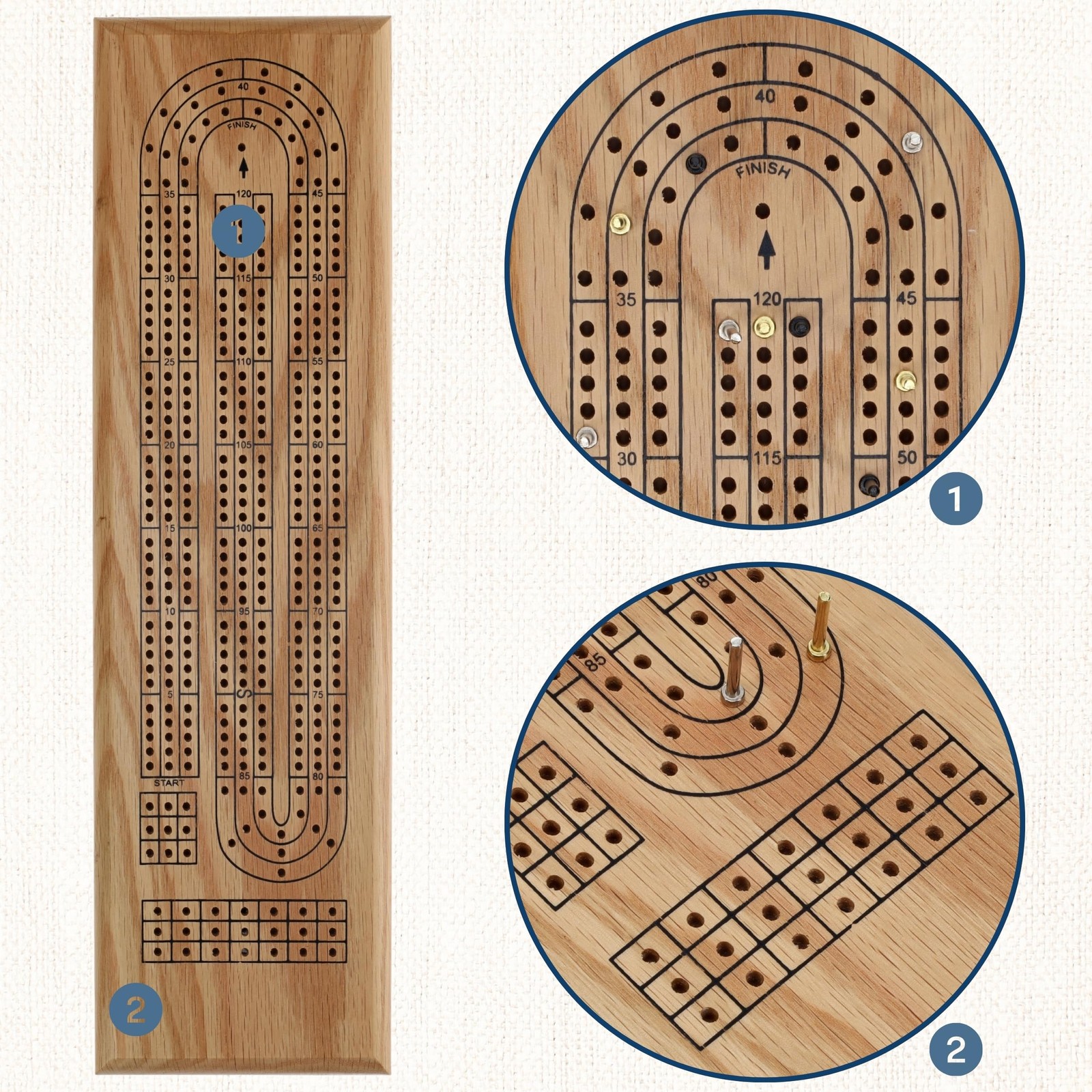WE Games Classic 16 inches (L) x 4.5 (W) x 0.5 (H), Natural Oak