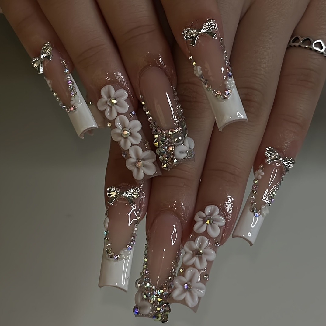 Vibrant Easy-to-Apply Trendy Sparkling Unique 10x Handcrafted Press-On Nails Set