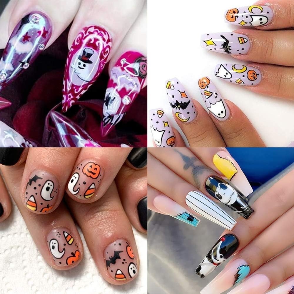10-Piece Halloween Nail Foil Set – Spooky Cat & Pumpkin Designs for Art Lovers