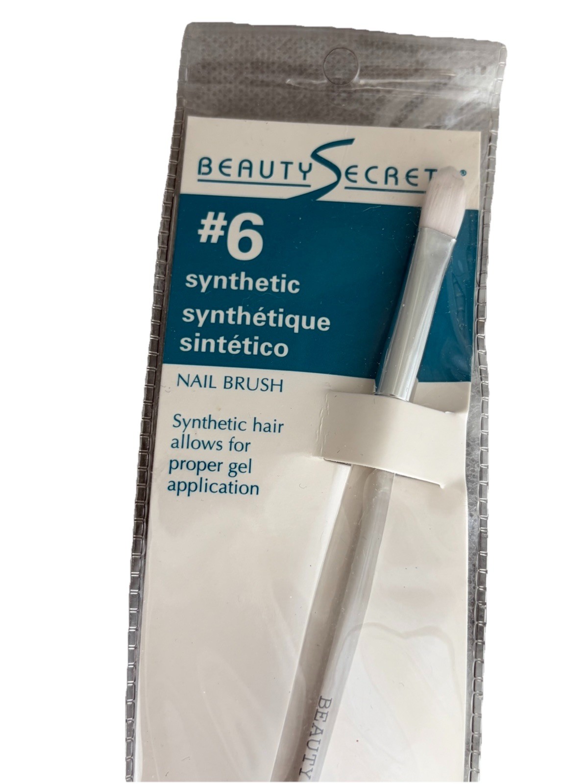 Beauty Secrets #6 Synthetic Nail Brush Synthetic Hair White for Gel Nail Art