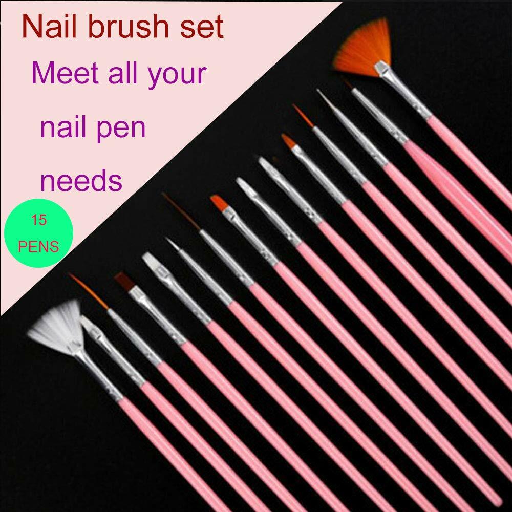 Nail Art Brushes Set 15 Pcs Nail Art Design Brushes Nail Liner Brush Tool Gifts