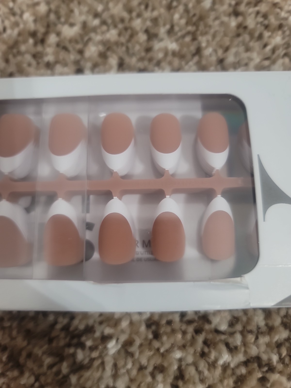 BTArtbox XCoat Press-On Nails Short Almond Soft Gel French Brown Base 160 PCS