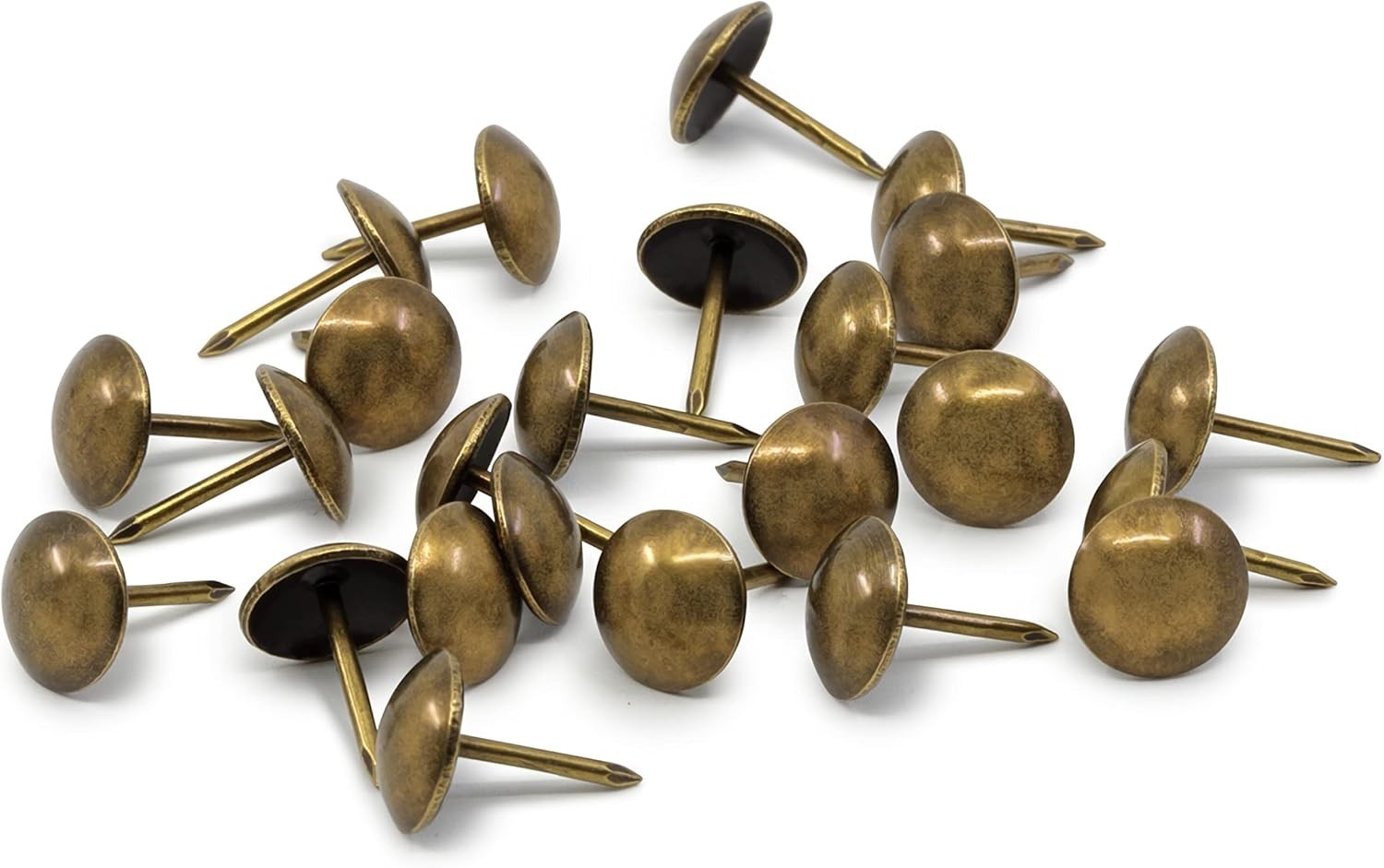 Home Decorative Nails, 300 Count Antique Brass, Smooth Nailheads for Projects