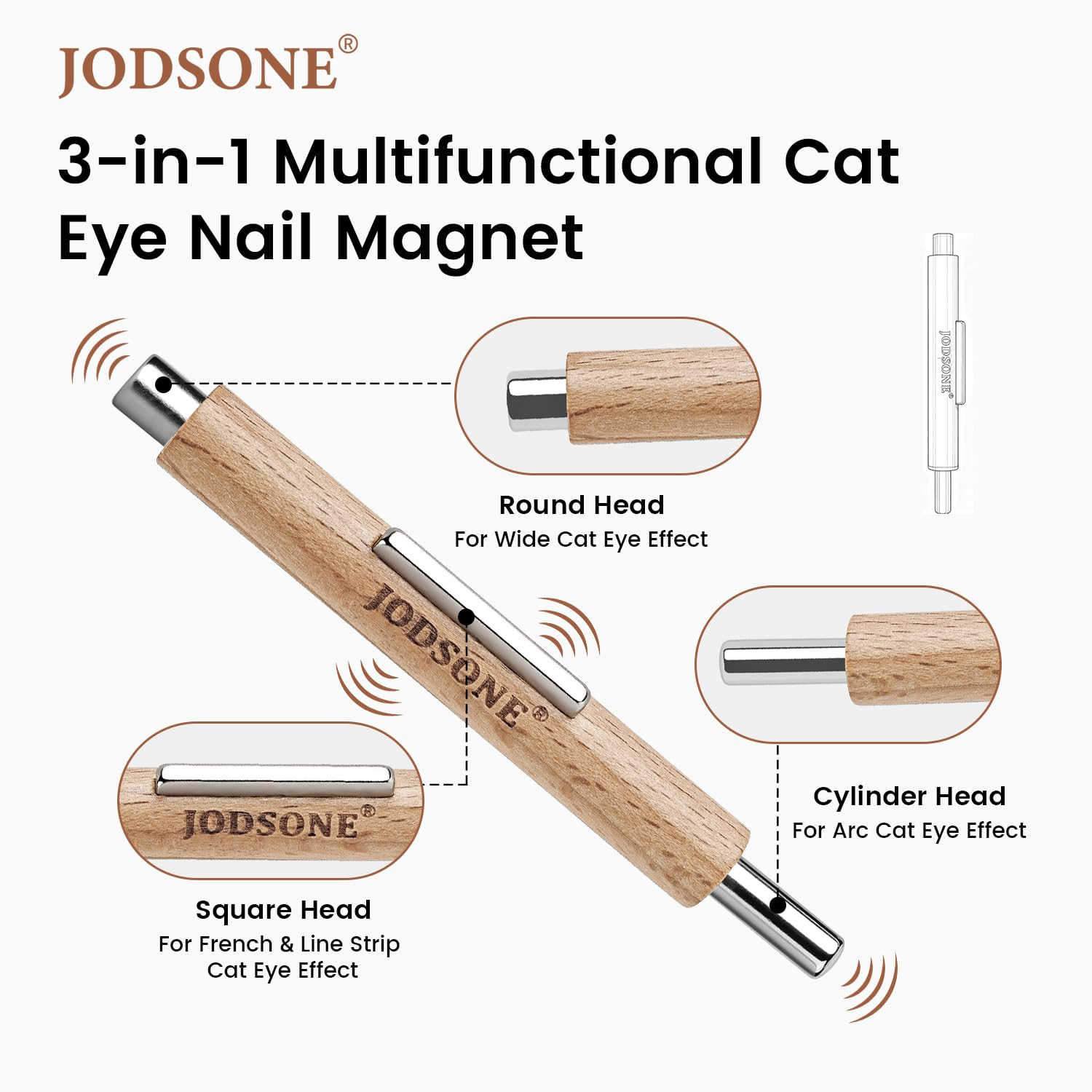 3-In-1 Cat Eye Magnet for Nails, Cylindrical & Square Magnets Nail Art Pens,Mult