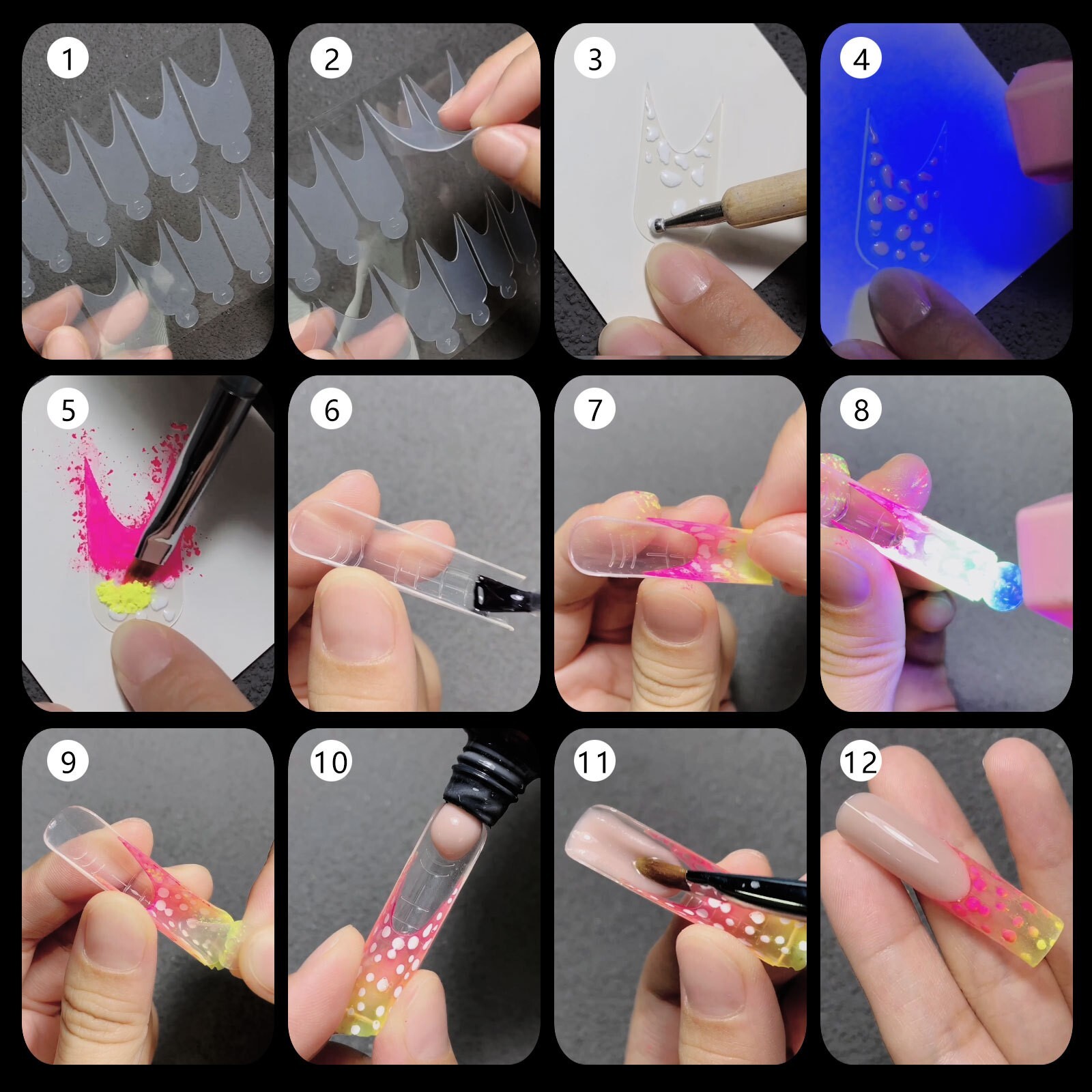 Variety Styles Fake Nails Extension Mold Nail Dual Form Sticker for Nail Tips