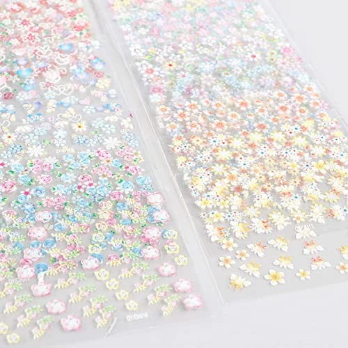 30 Sheets Flower Nail Stickers – Spring/Summer Nail Art Decals, 3D Self