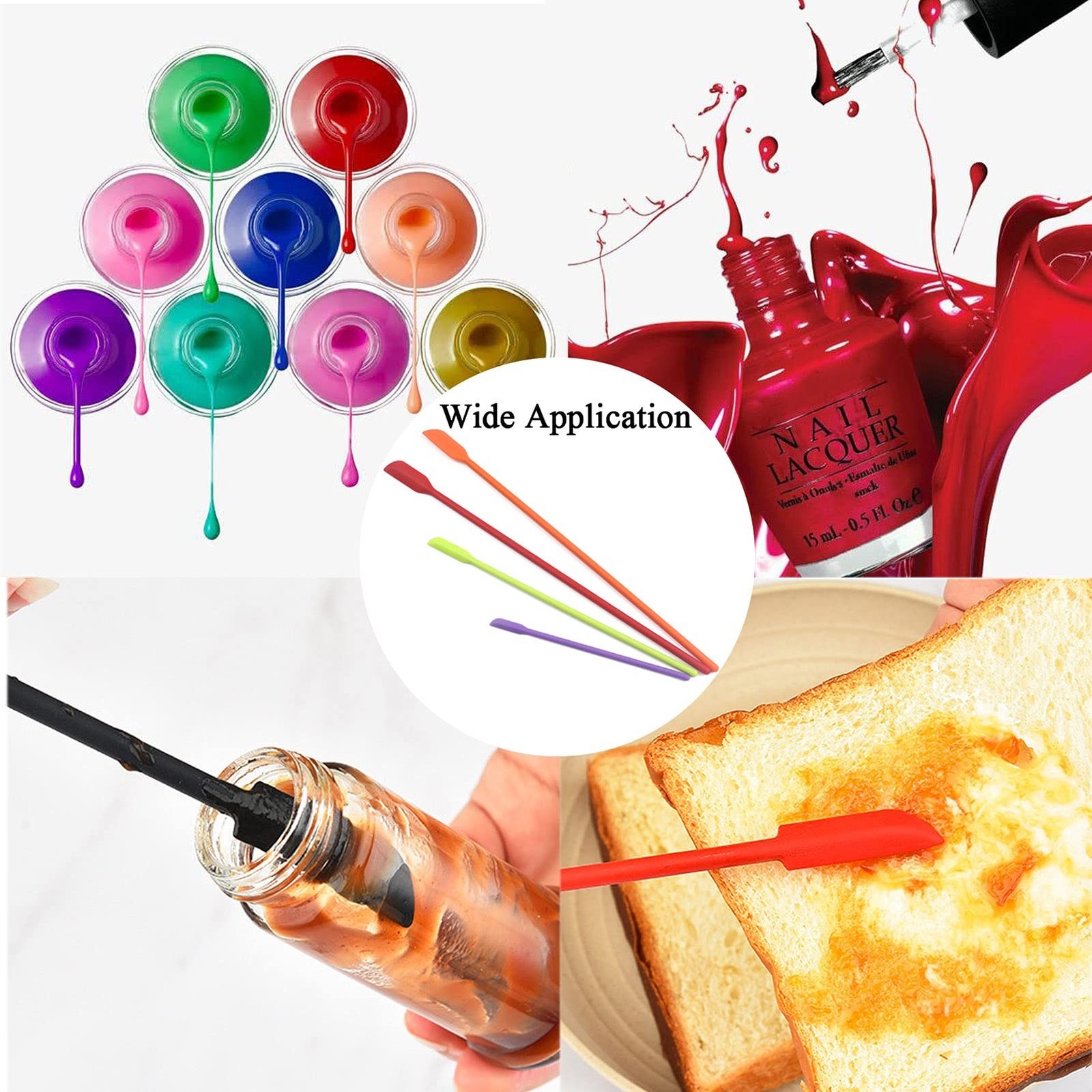 Beauty Spatula 4 PCS Makeup Spatula Mini Silicone for Cosmetics & Kitchen – 3…