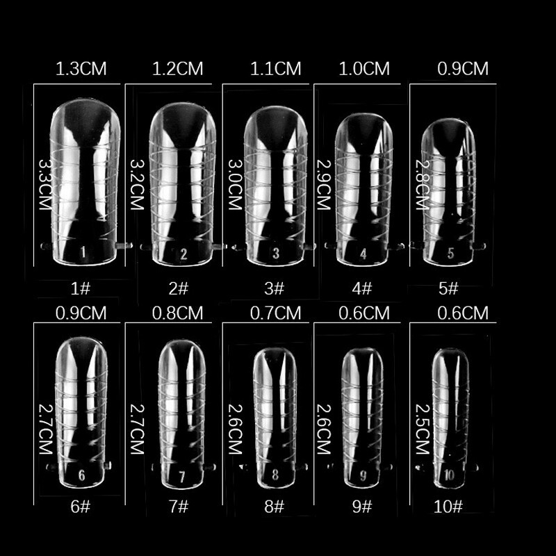 100Pcs Dual Forms Tips Quick Building Gel Mold Nail System Full Cover Nail Tips