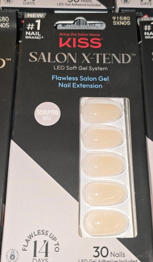 4 Pack KISS Salon X-Tend Sculpted LED Soft Gel Nail Extension 30 Nails SXN05