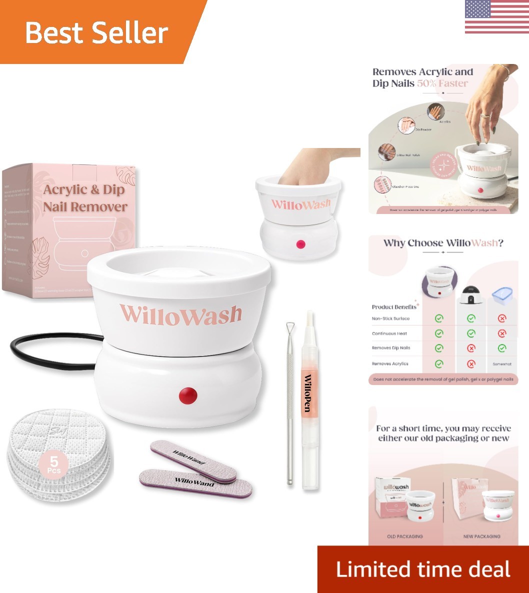 Professional Nail Replacement System – Acetone Remover Bowl with Tools Included