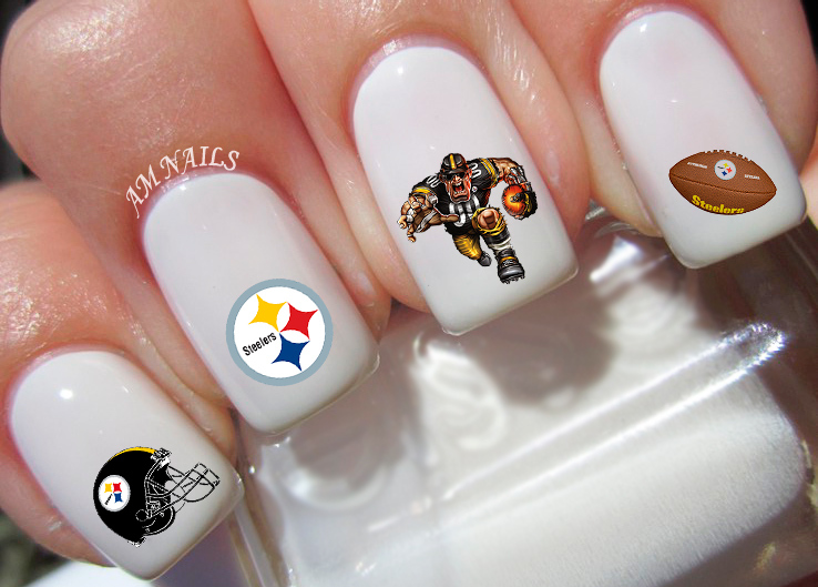 Pittsburgh Steelers Nail Art Stickers Transfers Decals Set of 46 – A1327