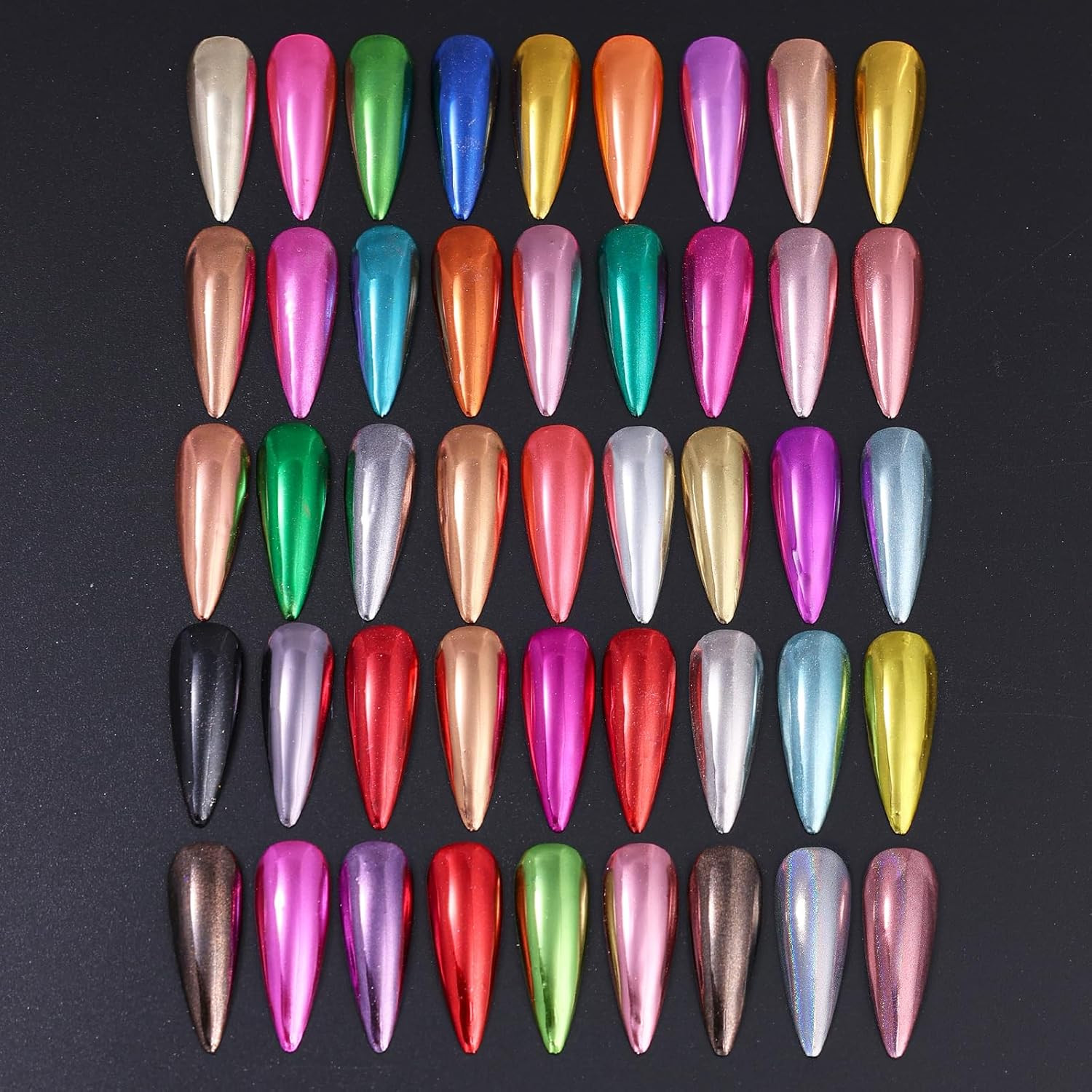 45 Colors Chrome Nail Powder Mirror Effect Nail Chrome Gold Silver Laser Red Pin