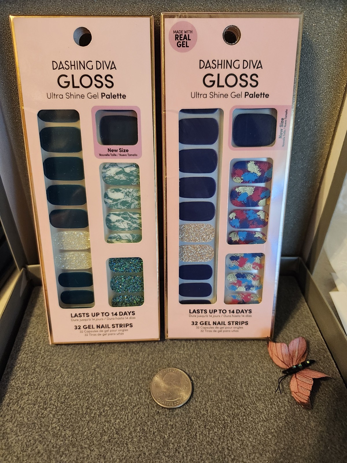 Dashing Diva Gloss Ultra Shine Gel Nail strips Lot 32ct Each Ivy Opal Fancy That