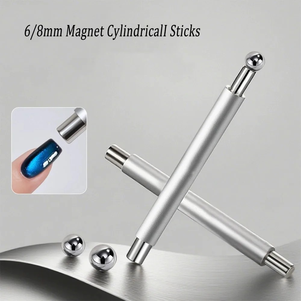 Round Steel Magnetic Stick Double Head Cat Eye Magnet Pen Nail Tool