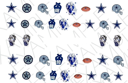 Dallas Cowboys Nail Art Stickers Transfers Decals Set of 38 – A1313