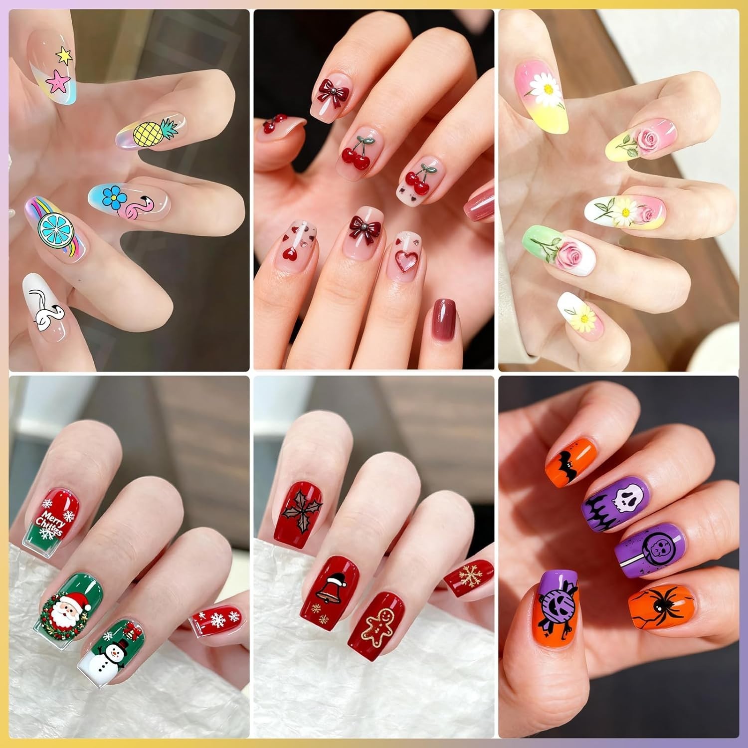 16PCS Nail Stamping Plates Kit with Silicone Stamper, Scraper & Storage Bag