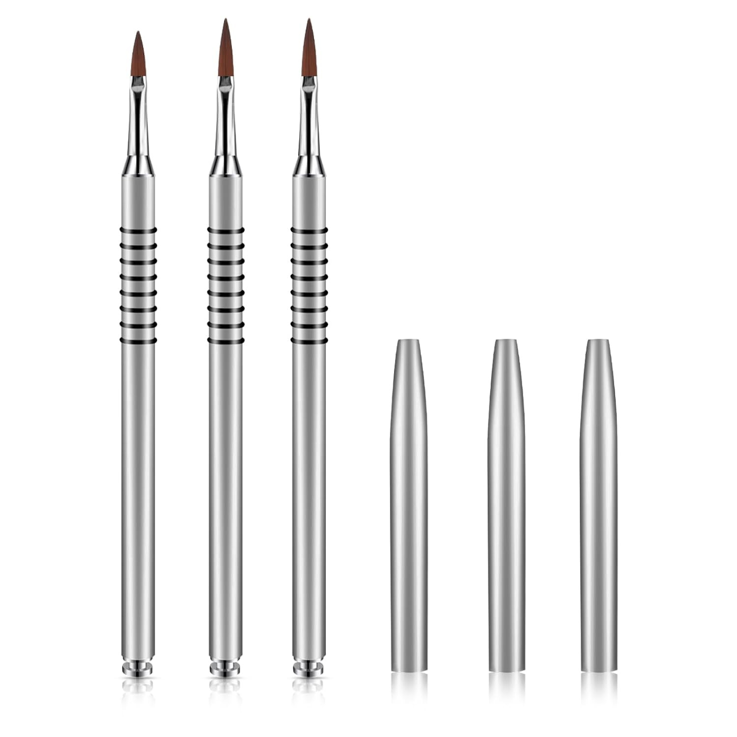 3 Pack 3D Flower Brush for Acrylic Nail Brush #2#4#5 Kolinsky Nail Art Brushes f