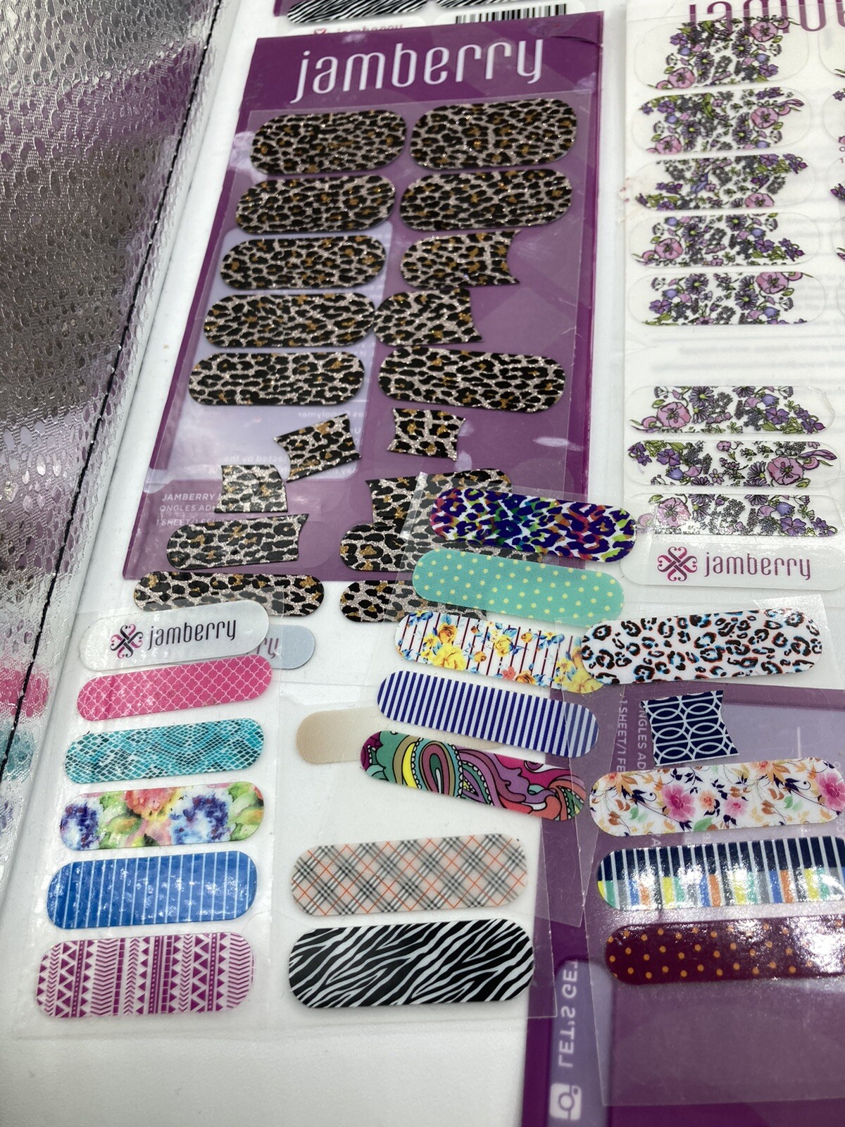 ColorStreet And Jamberry Nail Wraps Lot New Sealed Pkgs & Loose Sheets Some Cut