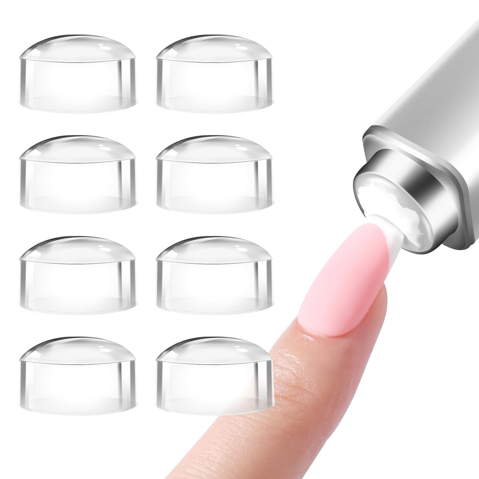 French Tip Nail Stamp, 8 PCS Silicone Nail Art Stamper Head Suitable for Hand…