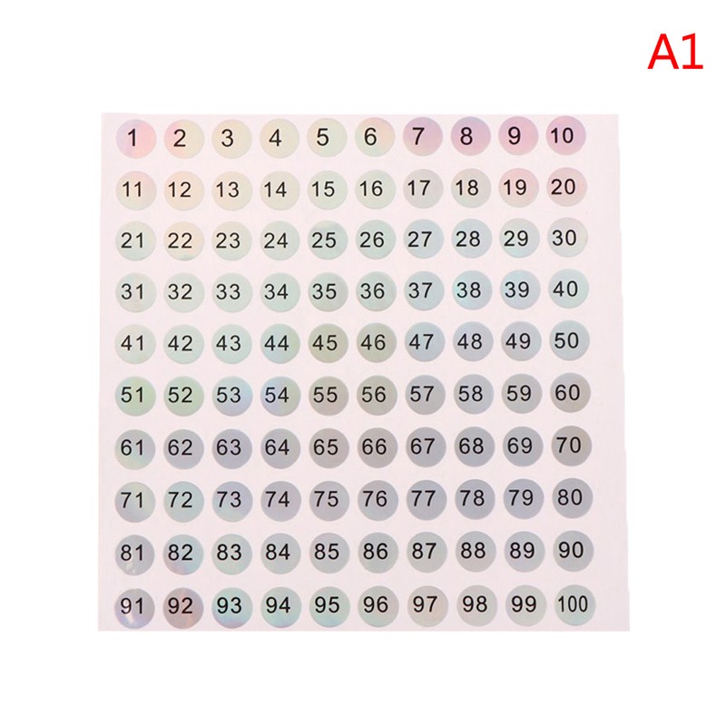 1-1000 Round Waterproof Nail Number Sticker Digital Label Self Adhesive Numbers