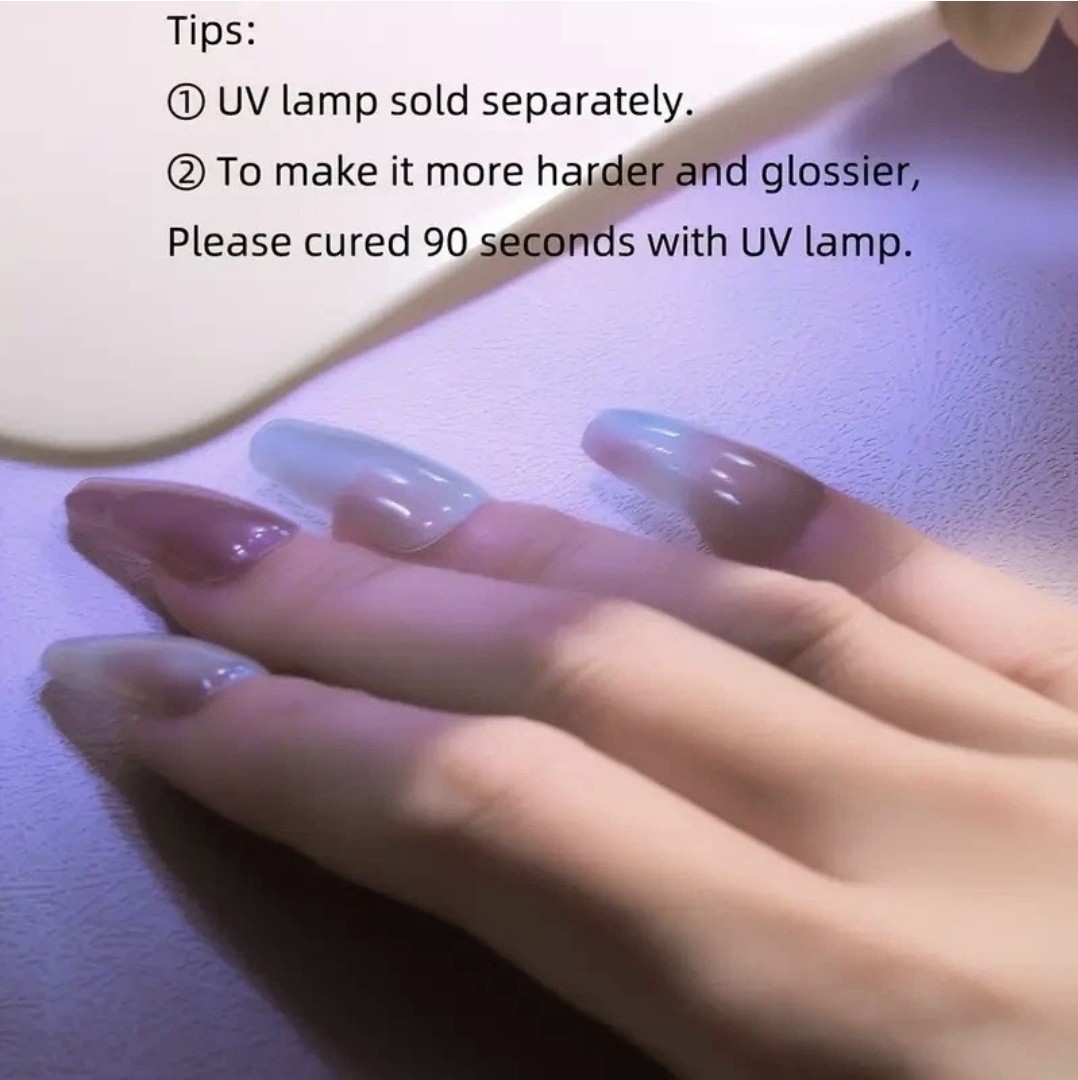 16 Strips Semi Cured Gel Gradient Nail Stickers Gel Polish UV (BSG 0388)