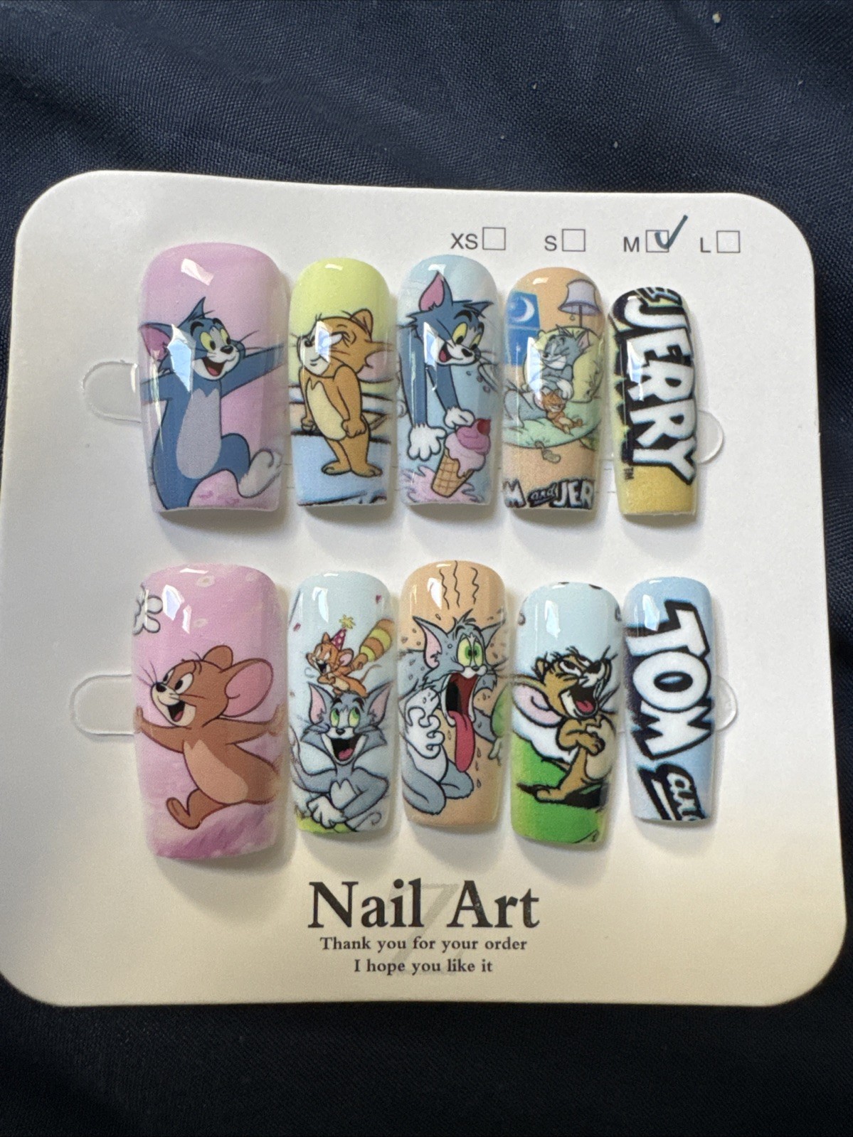 Character Inspired Press On Nails Medium Square Handmade 3D Cute Cartoon Nail S