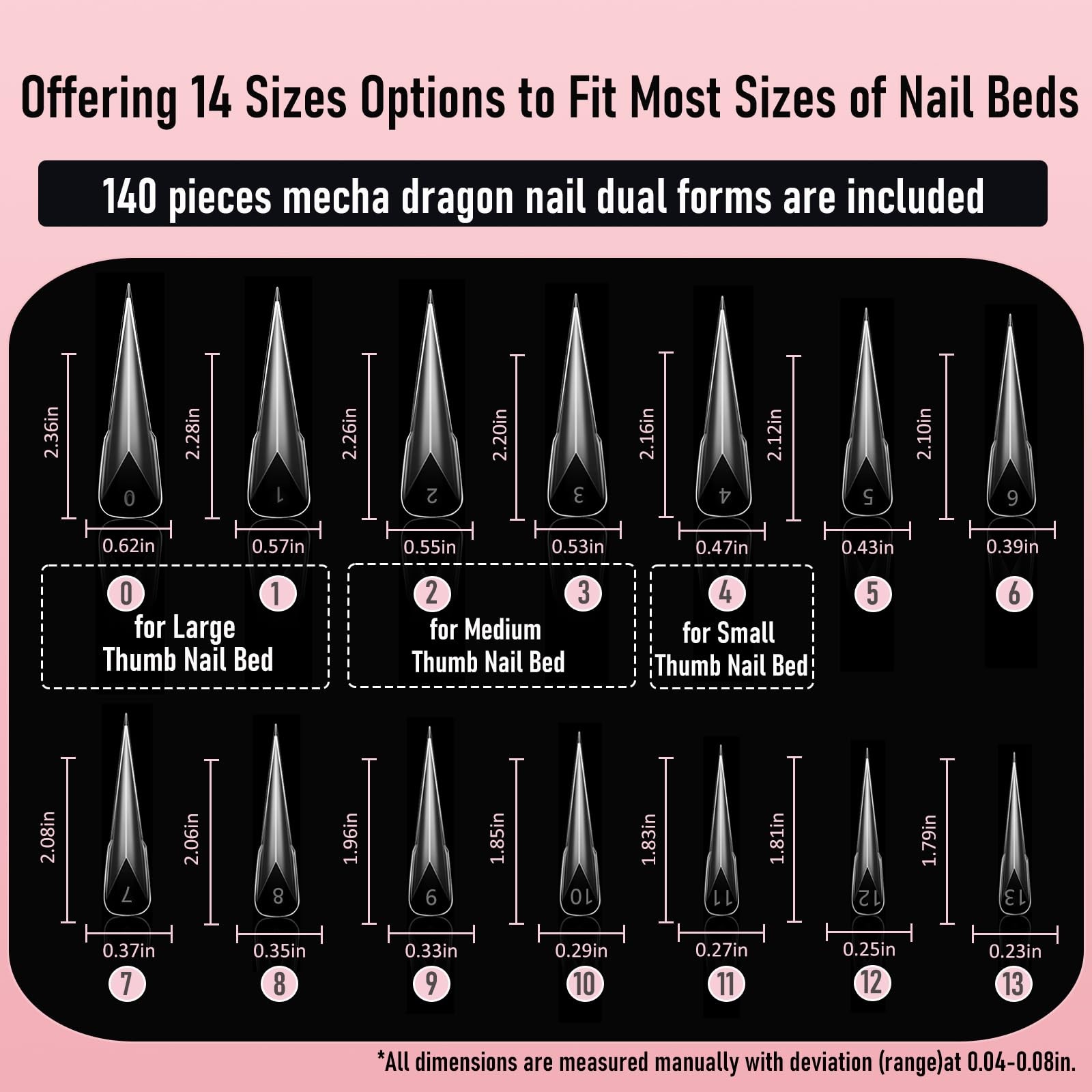 Wellquinn Mecha Dragon Claw Dual Nail Forms, Extra Long Long, clear