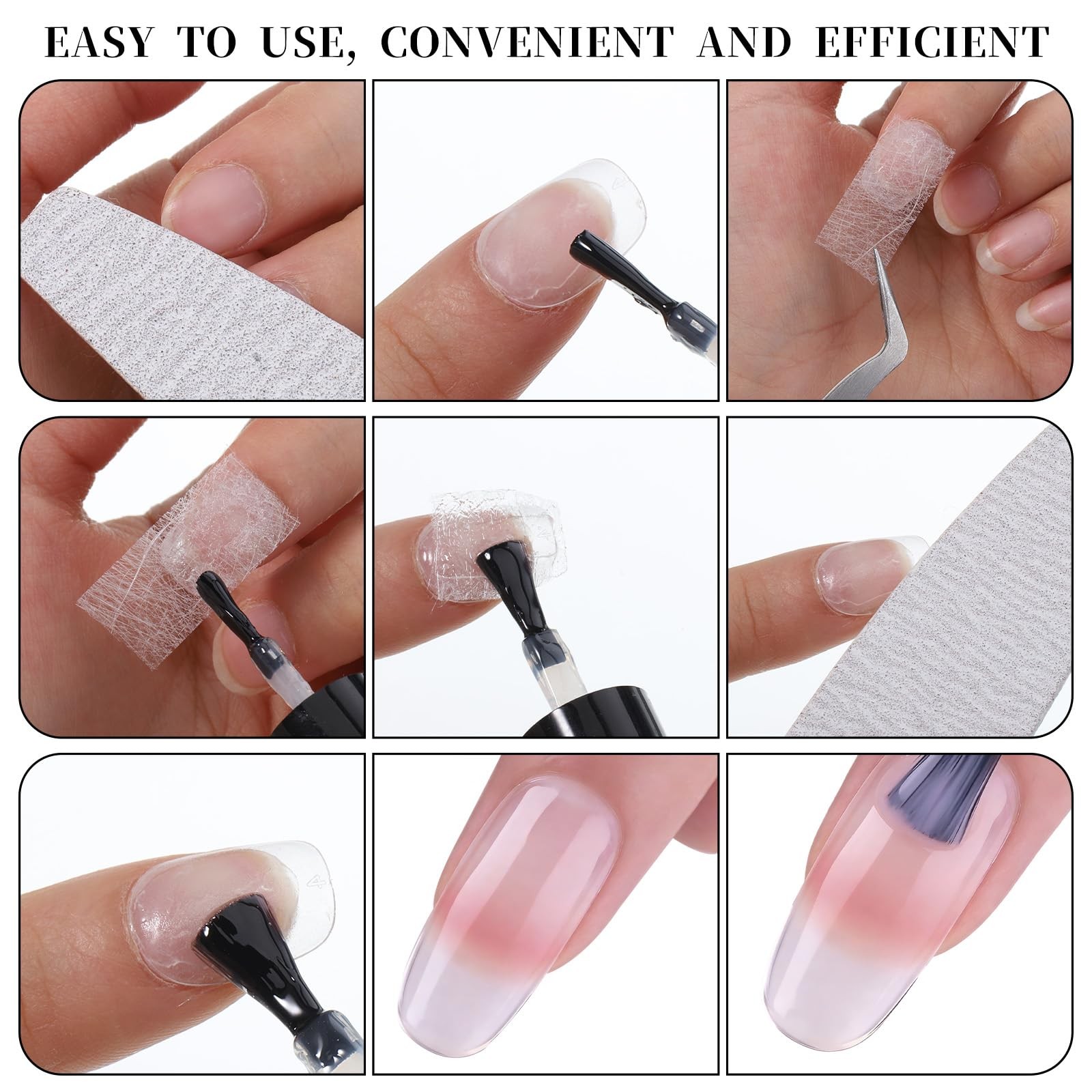 cobee 100 Pieces Silk Nail Extension Wrapï¼Œ Fiberglass Wrap Nailï¼Œ Art Exte…