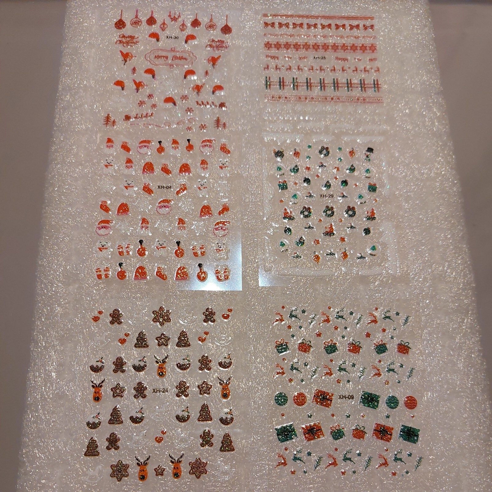 6 X Small Sheets Of Christmas Nail Art Stickers (Dn122) New