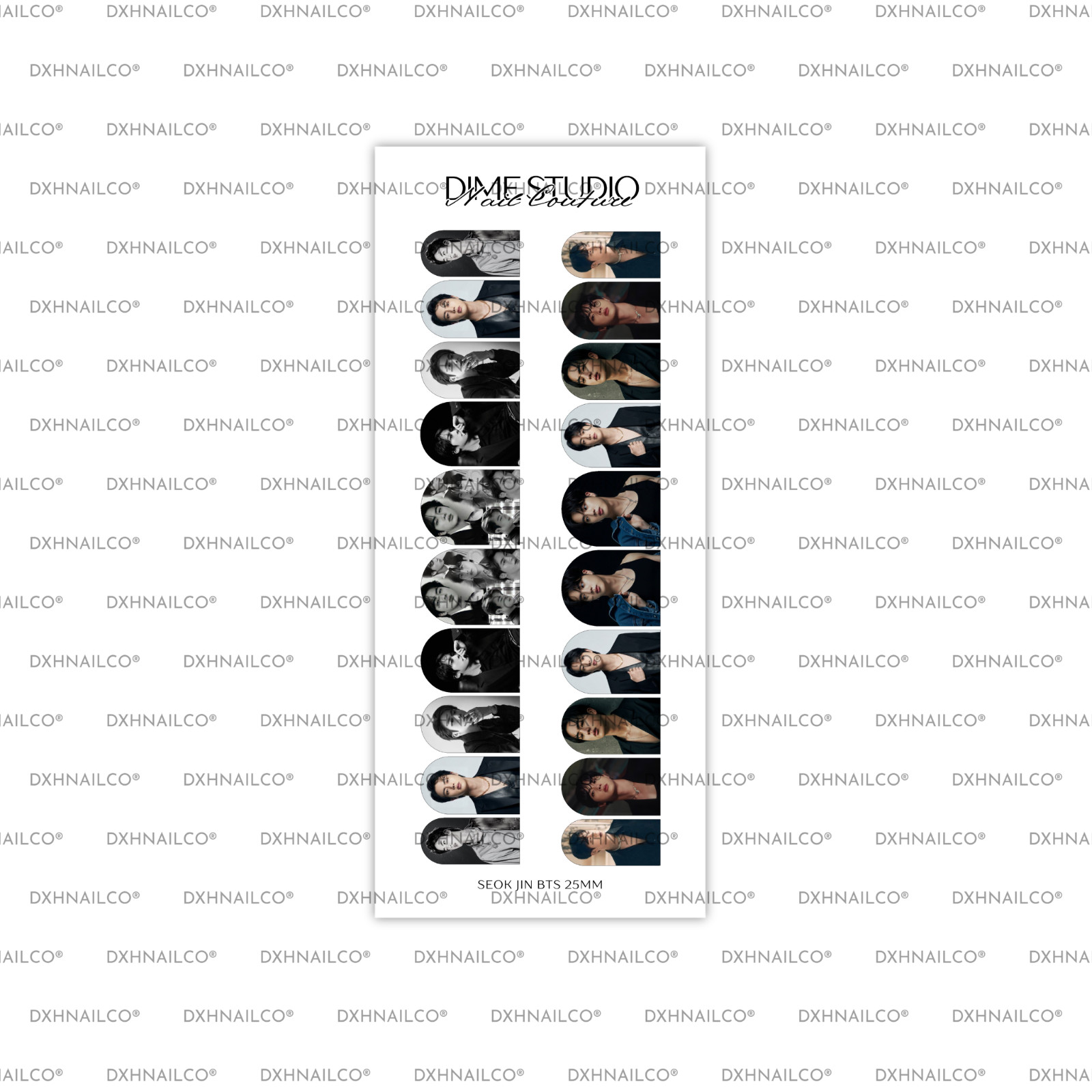 Seok Jin BTS Nail Decals Water Transfer Nail Wraps K-pop Nail Art