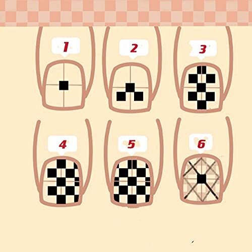 Checkerboard Square Nail Art Stickers Ultra-Thin Color Checkerboard Self