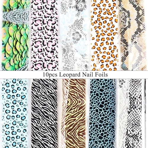 Leopard Print Nail Foil Holographic Foils Sheets Transfer Foil for Style 5